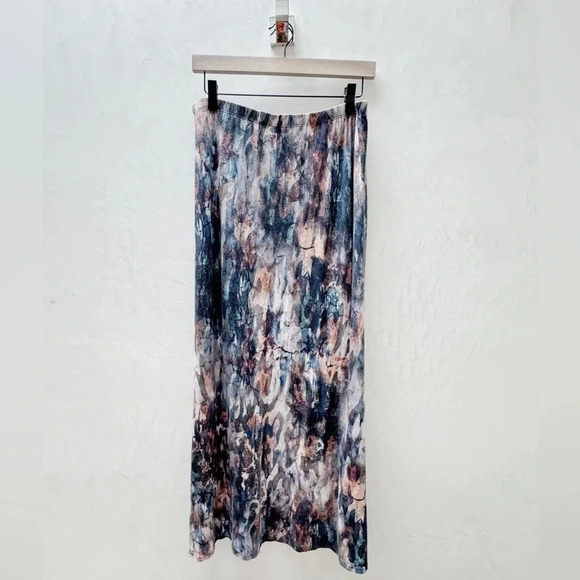 Karen Kane || Maxi Skirt Dark Watercolor Bohemian Cottagecore Medium - Picture 2 of 8